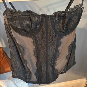 Elegant Black Lace Bustier